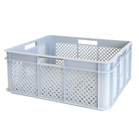 Caisse renforcée ajourée avec poignées empilable 18L - 400 x 350 x 160 gris