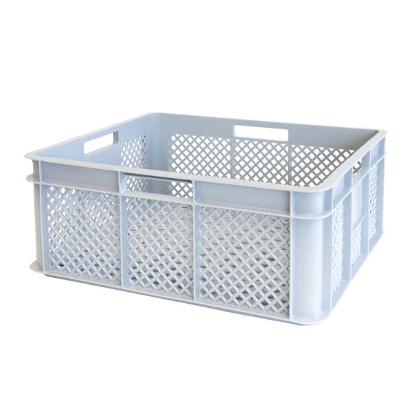Caisse renforcée ajourée avec poignées empilable 18L - 400 x 350 x 160 gris