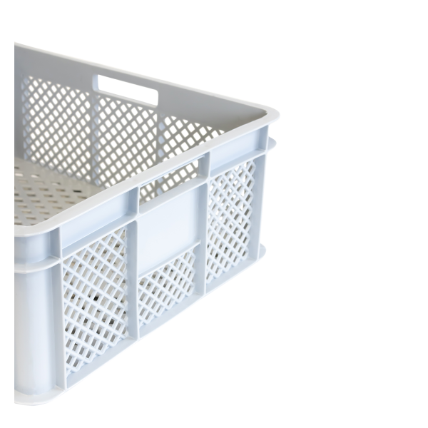 Caisse renforcée ajourée avec poignées empilable 18L - 400 x 350 x 160 gris