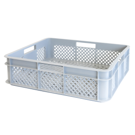 Caisse renforcée ajourée avec poignées empilable 11L - 400 x 350 x 110 gris