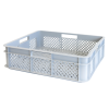 Caisse renforcée ajourée avec poignées empilable 11L - 400 x 350 x 110 gris