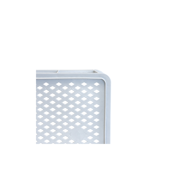 Caisse renforcée ajourée avec poignées empilable 11L - 400 x 350 x 110 gris