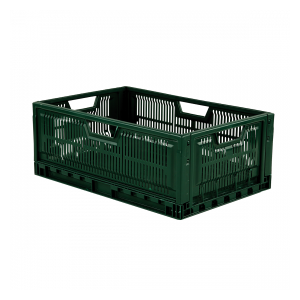 Caisse pliable empilable 600 x 400 x 235 mm 47 L - vert