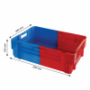 Caisse pleine&nbsp;empilable emboîtable 600 x 400 x 184 mm bicolore 34 L – bleu/rouge