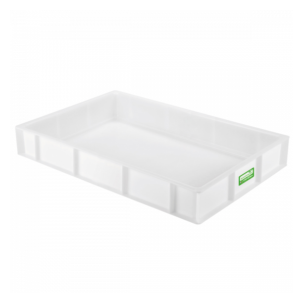 Caisse pleine biosourcée 600 x 400 x 90 mm 15 L - blanc