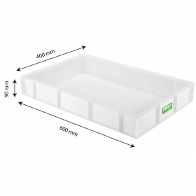 Caisse pleine biosourcée 600 x 400 x 90 mm 15 L - blanc