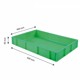 Caisse pleine 600 x 400 x 90 mm 15 L - vert