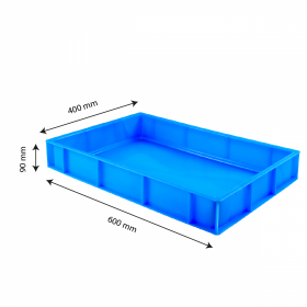 Caisse pleine 600 x 400 x 90 mm 15 L - bleu