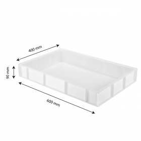 Caisse pleine 600 x 400 x 90 mm 15 L - blanc