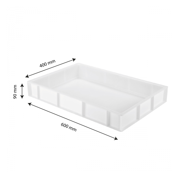 Caisse pleine 600 x 400 x 90 mm 15 L - blanc