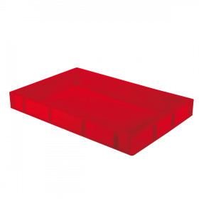 Caisse pleine 600 x 400 x 76 mm 14 L - rouge