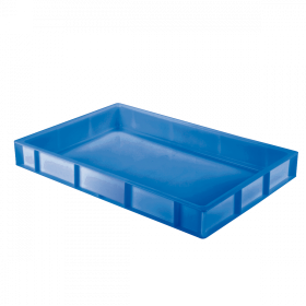 Caisse pleine 600 x 400 x 76 mm 14 L - bleu
