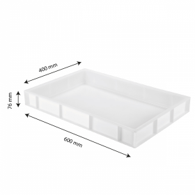Caisse pleine 600 x 400 x 76 mm 14 L - blanc