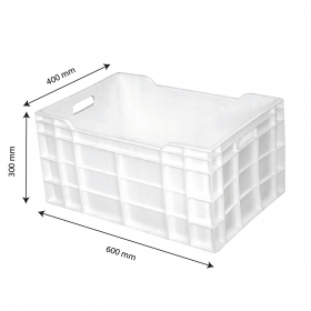 Caisse pleine 600 x 400 x 300 mm 60 L - blanc
