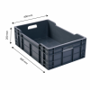 Caisse pleine 600 x 400 x 200 mm 40 L - gris