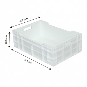 Caisse pleine 600 x 400 x 200 mm 40 L - blanc