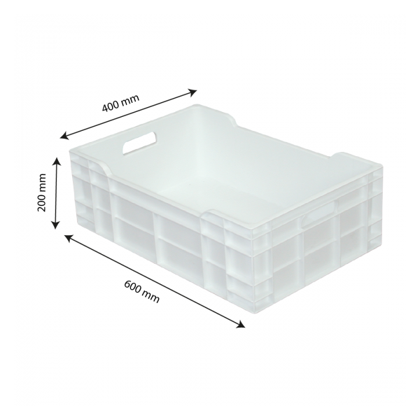 Caisse pleine 600 x 400 x 200 mm 40 L - blanc