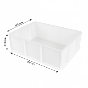 Caisse Pleine 400x300x130 - 12L - blanc