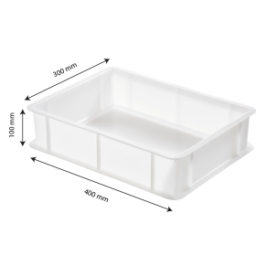 Caisse pleine 400 x 300 x 100 mm 9 L - blanc