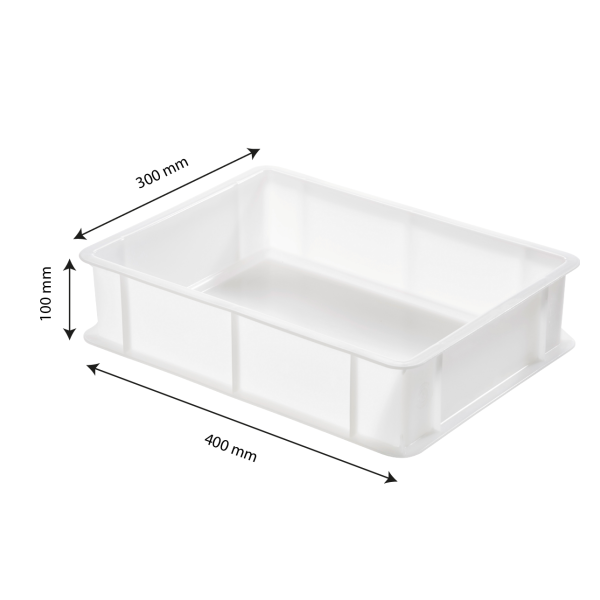 Caisse pleine 400 x 300 x 100 mm 9 L - blanc