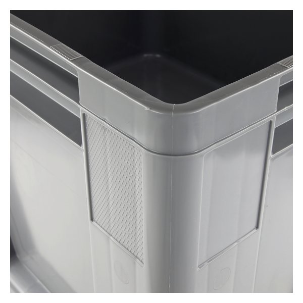 Caisse palette 1000 x 1200 x 760 mm 610 L avec 4 pieds - gris