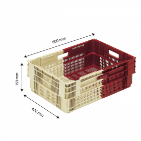 Caisse liaison froide bicolore 35 L - bordeaux/ivoire