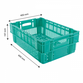 Caisse liaison froide 37 L - vertCaisse ajourée empilable 600x400 37 L - vert