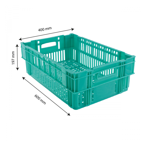 Caisse liaison froide 37 L - vertCaisse ajourée empilable 600x400 37 L - vert