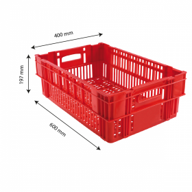 Caisse ajourée empilable 600x400 37 L - rouge