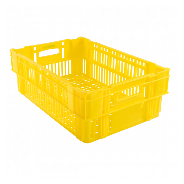Caisse ajourée empilable 600x400 37 L - jaune