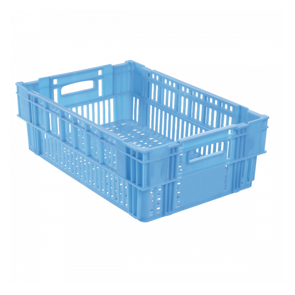 Caisse ajourée empilable 600x400 37 L - bleu