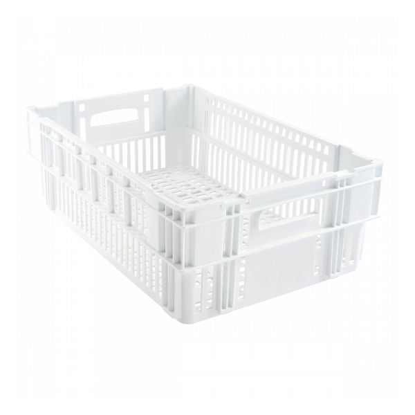 Caisse ajourée empilable 600x400 37 L - blanc
