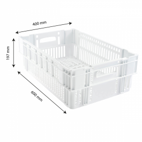 Caisse ajourée empilable 600x400 37 L - blanc