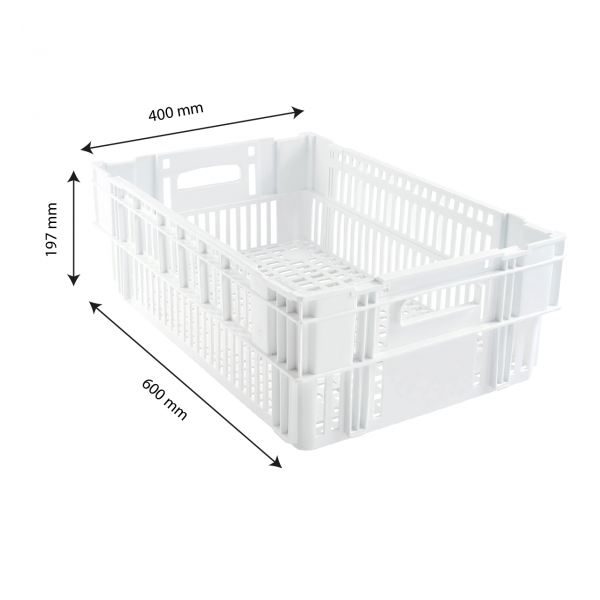 Caisse ajourée empilable 600x400 37 L - blanc