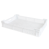 Caisse finement ajourée échancrée avec poignées 600 x 400 x 90 mm - 18 L - blanc