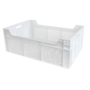 Caisse finement ajourée échancrée avec poignées 600 x 400 x 225 mm - 45 L - blanc