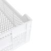 Caisse finement ajourée échancrée avec poignées 600 x 400 x 225 mm - 45 L - blanc