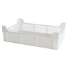 Caisse finement ajourée échancrée avec poignées 600 x 400 x 130 mm - 29 L - blanc