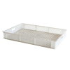 Caisse finement ajourée avec poignées 600 x 400 x 70 mm - 14 L - blanc