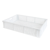 Caisse finement ajourée avec poignées 600 x 400 x 125 mm - 22 L - blanc
