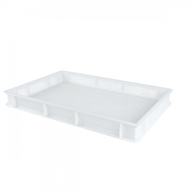 Caisse finement ajourée 600 x 400 x 70 mm 12 L - blanc