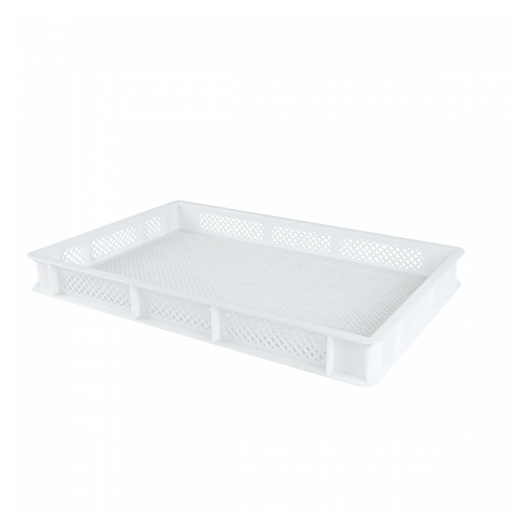 Caisse finement ajourée 600 x 400 x 70 mm 12 L - blanc