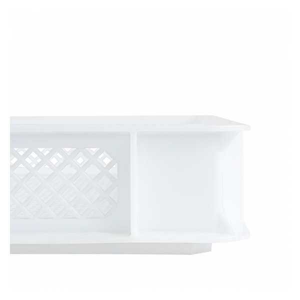 Caisse finement ajourée 600 x 400 x 70 mm 12 L - blanc