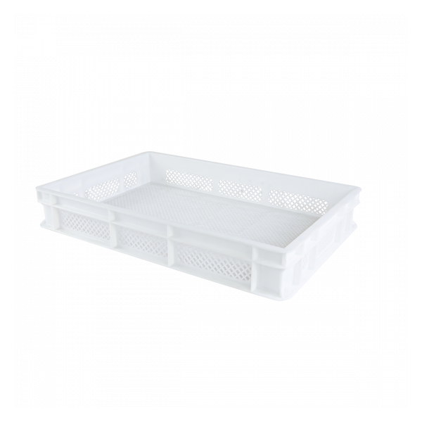 Caisse finement ajourée 600 x 400 x 100 mm 18 L - blanc