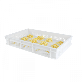 Caisse finement ajourée 600 x 400 x 100 mm 18 L - blanc