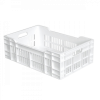 Caisse ajourée fond plein 600 x 400 x 200 mm 40 L - blanc