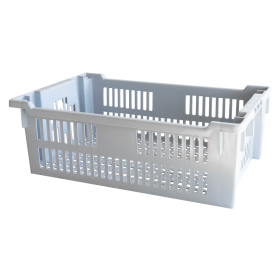 Caisse ajourée empilable emboîtable 600 x 400 x 200 mm - 30 L - gris