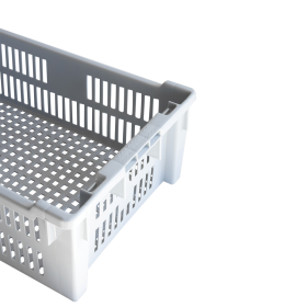 Caisse ajourée empilable emboîtable 600 x 400 x 200 mm - 30 L - gris