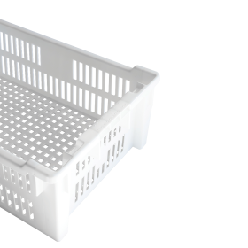 Caisse ajourée empilable emboîtable 600 x 400 x 200 mm - 30 L - blanc