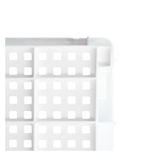 Caisse ajourée empilable emboîtable 600 x 400 x 200 mm - 30 L - blanc